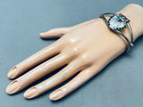 Detailed Vintage Zuni Turquoise Chief Sterling Silver Inlay Bracelet-Nativo Arts