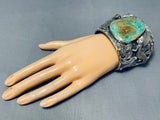 227 Gram Heavy Lizard Royston Turquoise Sterling Silver Bracelet-Nativo Arts