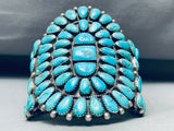 Huge Vintage Native American Zuni Judy Wallace Turquoise Sterling Silver Bracelet-Nativo Arts