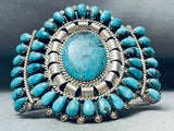 Incredible Vintage Native American Navajo Turquoise Teardrop Sterling Silver Bracelet-Nativo Arts