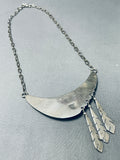 Native American One Of The Most Beautiful Vintage Navajo Turquoise Sterling Silver Necklace-Nativo Arts
