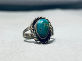 Authentic Vintage Native American Navajo Blue Green Turquoise Sterling Silver Ring-Nativo Arts