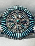 One Of The Best Ever Vintage Native American Zuni Needle Turquoise Sterling Silver Bracelet-Nativo Arts