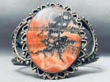 Huge Vintage Native American Navajo Petrified Wood Sterling Silver Bracelet-Nativo Arts