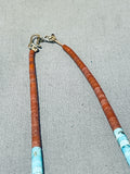 Native American Rare Vintage Santo Domingo Handcut Turquoise Pipestone Necklace-Nativo Arts