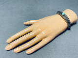 Breathtaking Vintage Native American Navajo Green Kingman Turquoise Sterling Silver Bracelet-Nativo Arts