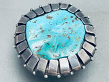 Heavy 95 Grams Vintage Native American Navajo Turquoise Sterling Silver Bracelet-Nativo Arts