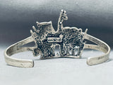 Jungle Animals Vintage Sterling Silver Bracelet Cuff-Nativo Arts