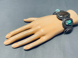 One Of The Most Unique Vintage Native American Navajo Turquoise Sterling Silver Bracelet-Nativo Arts