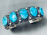 CECIL SANDERS VINTAGE NAVAJO TURQUOISE STERLING SILVER BRACELET