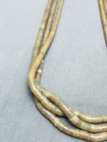 One Of The Best Ever Serpentine Vintage Navajo Sterling Silver Necklace-Nativo Arts