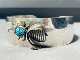 Buzzing Bee Vintage Native American Navajo Spiderweb Turquoise Sterling Silver Bracelet-Nativo Arts