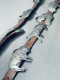 Animals Hand Carved Vintage Native American Navajo Sterling Silver Concho Belt-Nativo Arts