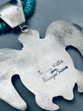 183 Grams Native American Navajo Turtle Sterling Silver Squash Blossom Necklace-Nativo Arts