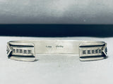 Golden Hills Turquoise!! Albert Jake!! Vintage Native American Navajo Sterling Silver Bracelet-Nativo Arts
