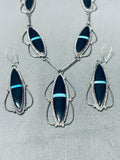 Fab Vintage Native American Zuni Sleeping Beauty Turquoise Sterling Silver Necklace-Nativo Arts