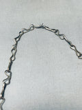 One Of Most Unique Ever Vintage Native American Navajo Turquoise Leaf Sterling Silver Necklace-Nativo Arts