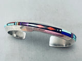 6 Inch Wrist Vintage Native American Navajo Inlay Turquoise Sterling Silver Bracelet-Nativo Arts