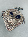 Whimsical Space Alien!!! Vintage Native American Navajo Jet 'Alien' Pin Signed W.b. Harris-Nativo Arts