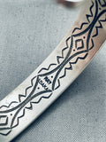 Important Vintage Native American Navajo Ray Adakai Sterling Silver Heavy Repoussed Bracelet-Nativo Arts