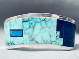 6 Inch Wrist Vintage Native American Navajo Carico Lake Turquoise Sterling Silver Bracelet-Nativo Arts
