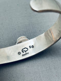 Geomtric Blue Gem Turquoise Vintage Native American Navajo Sterling Silver Bracelet-Nativo Arts