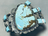 Bob Cleveland Important Vintage Native American Navajo #8 Turquoise Sterling Silver Bracelet-Nativo Arts