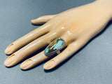 Signed Native American Navajo Royston Turquoise Sterling Silver Ring-Nativo Arts