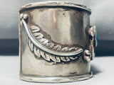 Heavy Snake And Eagle Vintage Native American Navajo Morenci Turquoise Sterling Silver Bracelet-Nativo Arts