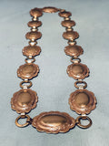 Gasp! Vintage Native American Navajo Hand Tooled Copper Necklace Old-Nativo Arts
