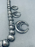 Fabulous Vintage Sturdy Sterling Silver Squash Blossom Necklace-Nativo Arts
