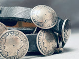 Vintage Santa Fe Southwest Sterling Silver Coin Concho Belt Old-Nativo Arts