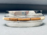 Very Unique Vintage Southwest Sterling Silver Inlay Wood Bracelet-Nativo Arts