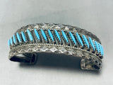 Brilliant Vintage Native American Zuni Sleeping Beauty Turquoise Sterling Silver Bracelet-Nativo Arts