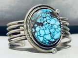 Real Blue Warrior Turquoise Mine!! Vintage Native American Navajo Sterling Silver Bracelet-Nativo Arts