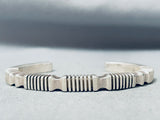 Stunning Vintage Native American Navajo Signed Mel Francis Channel Sterling Silver Bracelet
