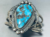 One Of Best Teardrop Morenci Turquoise Vintage Native American Navajo Sterling Silver Bracelet-Nativo Arts