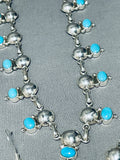 Native American Dropdead Gorgeous Navajo Turquoise Sterling Silver Necklace-Nativo Arts