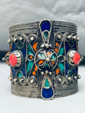 One Of The Most Detailed Ever Vintage Southwest Sterling Silver Inlay Bracelet-Nativo Arts