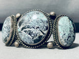 Whitewater Turquoise!! Vintage Native American Navajo Sterling Silver Bracelet Cuff-Nativo Arts