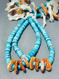 One Of The Biggest Best Vintage Navajo Shell Turquoise Necklace-Nativo Arts