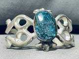 Spiderweb Turquoise Galore!! Vintage Native American Navajo Sterling Silver Bracelet-Nativo Arts