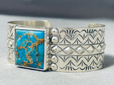 Amazing San Felipe Signed Pilot Mountain Sterling Silver Large Bracelet-Nativo Arts