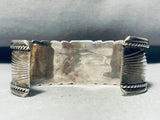 Tigers Eye Cla!! Vintage Native American Navajo Turquoise Sterling Silver Bracelet-Nativo Arts