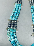 Sections Of Glory! Vintage Native American Navajo Turquoise Sterling Silver Necklace-Nativo Arts