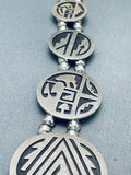 Highly Detailed Vintage Native American Hopi Sterling Silver Squash Blossom Necklace-Nativo Arts