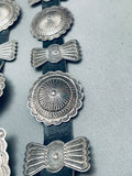 Rare Older Vintage Native American Navajo Sterling Silver Stamped Concho Belt-Nativo Arts