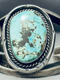 Authentic Vintage Native American Navajo Pilot Mountain Turquoise Sterling Silver Bracelet-Nativo Arts