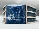 Best Vintage Southwest Sterling Silver Lapis Clasp Hinge Bracelet-Nativo Arts