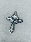Wonderful Vintage Native American Navajo Sterling Silver Cross Pendant Signed-Nativo Arts